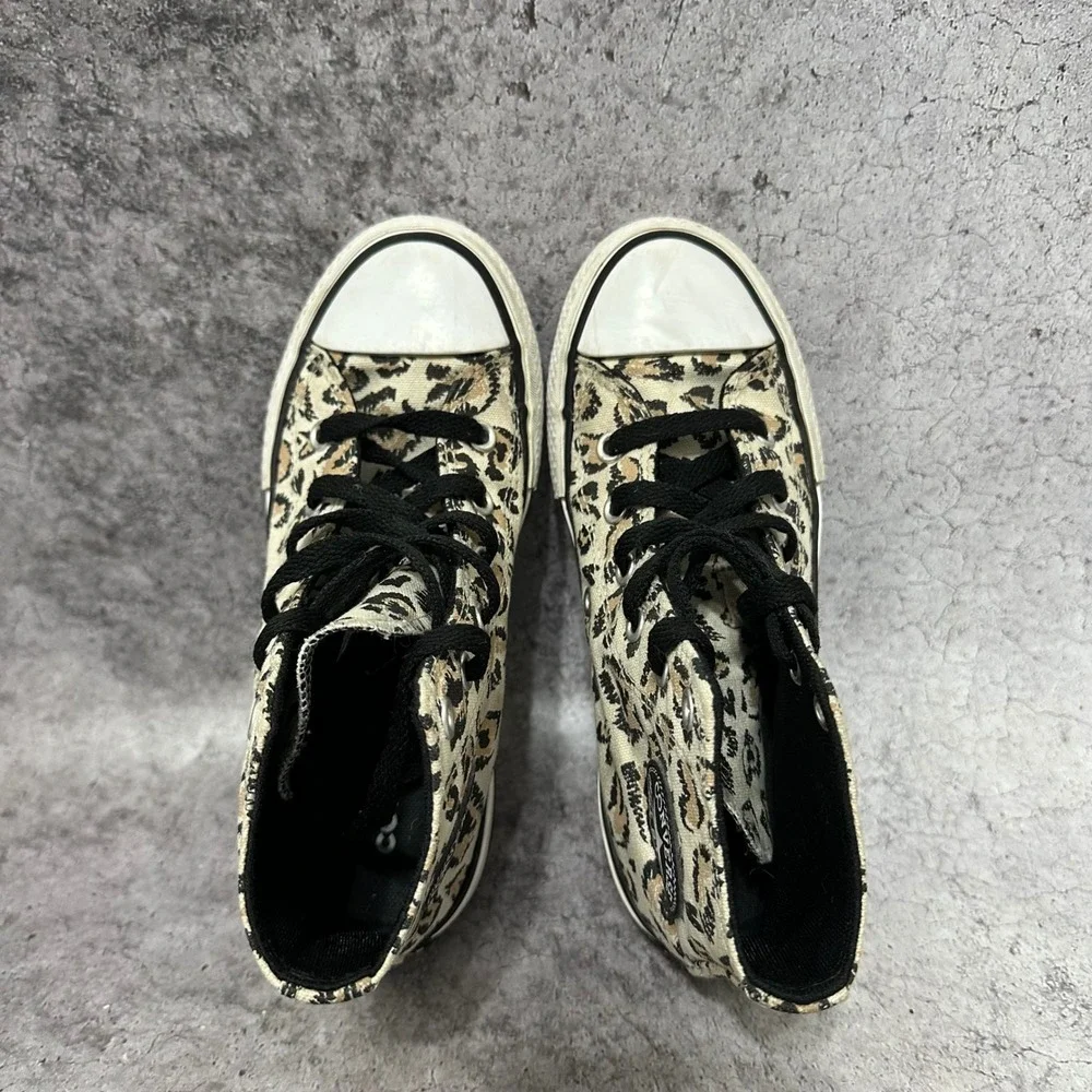Converse Chuck Taylor All Star Eva Lift Kids 1 Brown Leopard Platform Sneakers